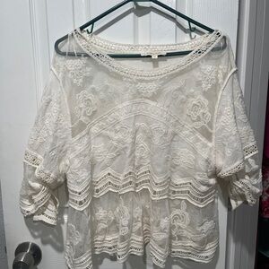 White Lace Women's Top